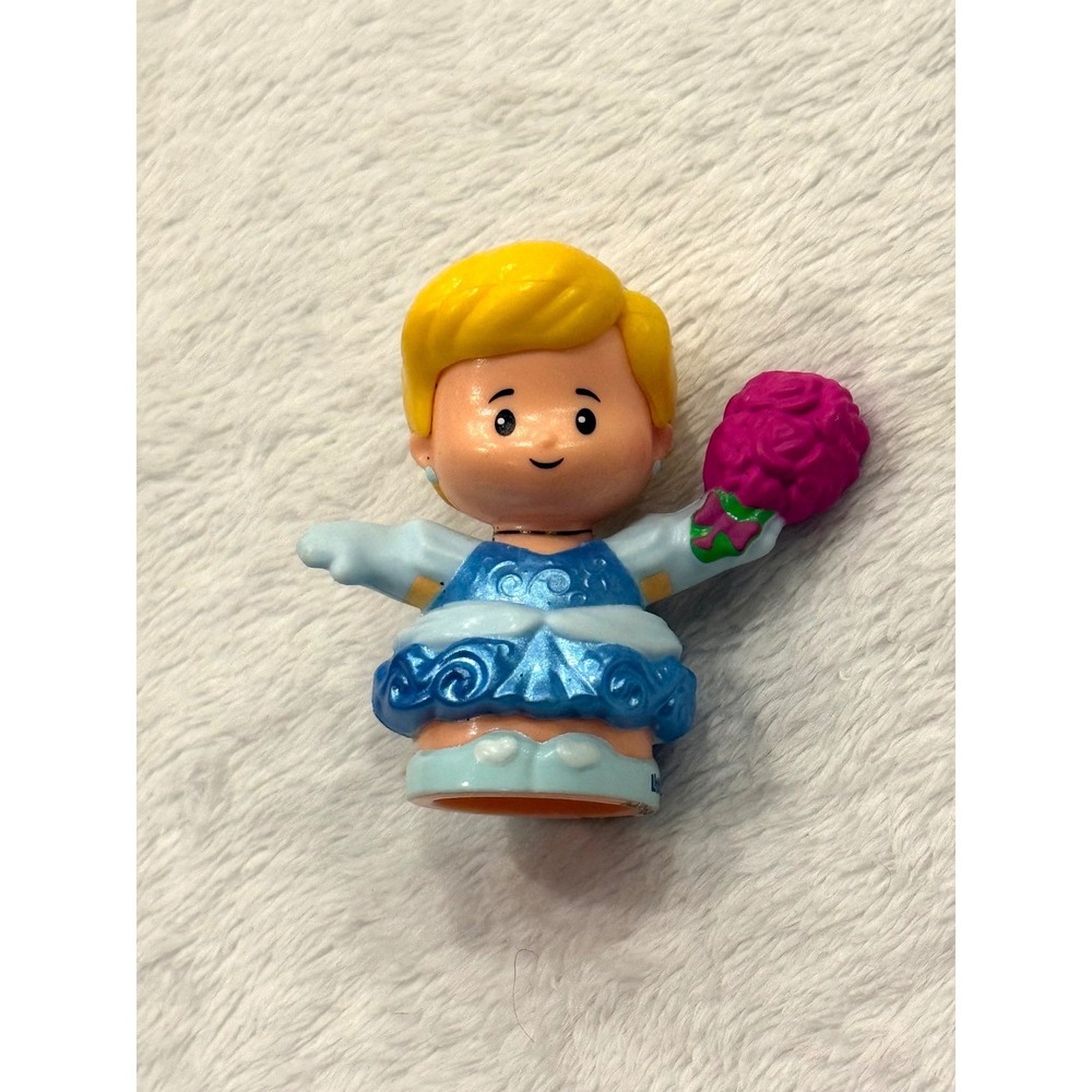 Fisher-Price Little People Disney Princess Cinderella Blue Dress Pink Bouquet